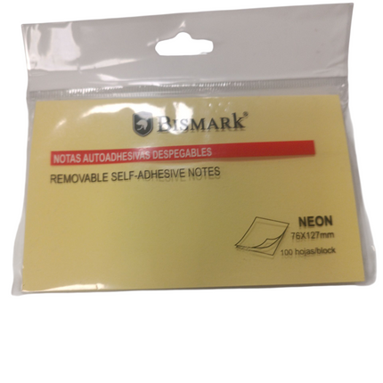 Notas Adhesivas Bismark Amarillas – 76x127 mm (100 Hojas)