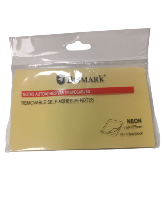 Notas Adhesivas Bismark Amarillas – 76x127 mm (100 Hojas)