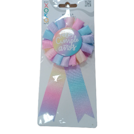 Medalla “Feliz Cumpleaños” Multicolor - Xoko Party