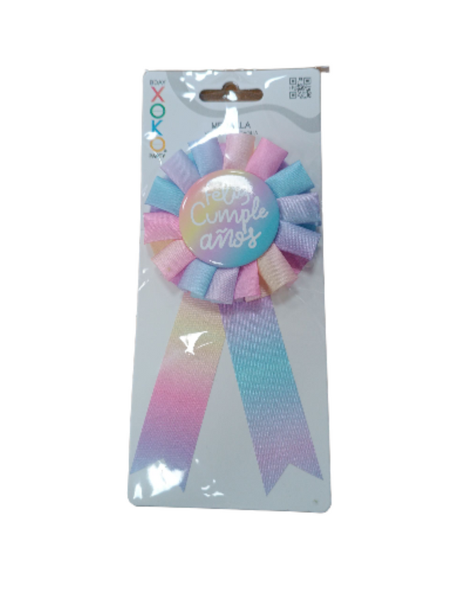 Medalla “Feliz Cumpleaños” Multicolor - Xoko Party