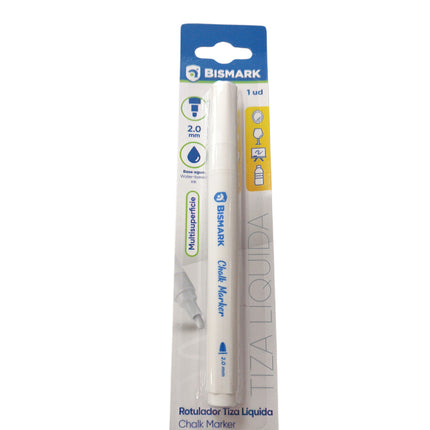 Rotulador de Tiza Liquida Blanca Bismark - 2.0mm