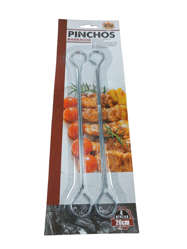 Pinchos de Barbacoa Metálicos 20cm (Set de 4 piezas)