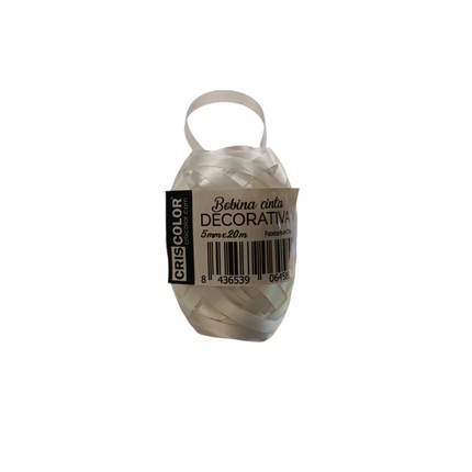 Bobina de Cinta Decorativa Blanca CrisColor - 5mm x 20m