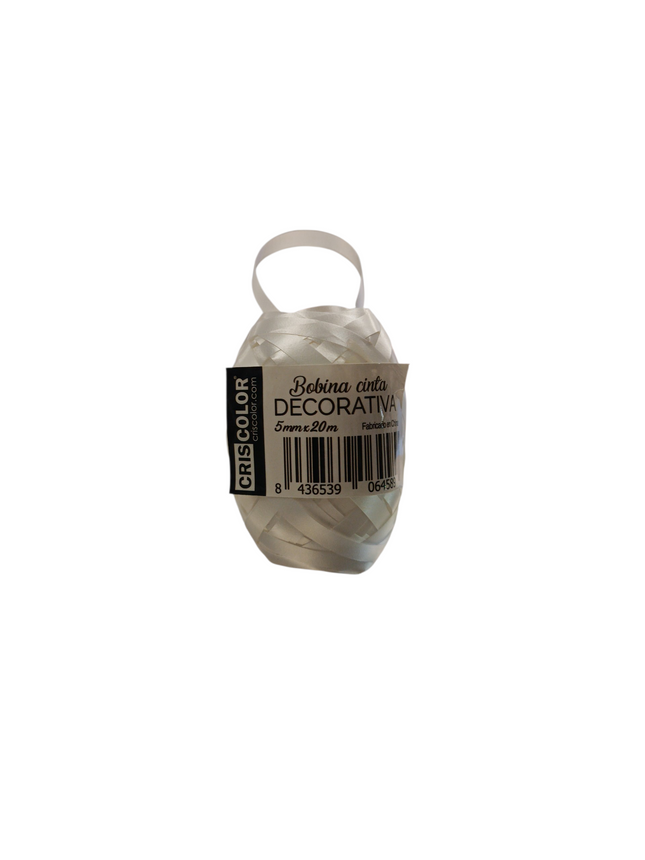Bobina de Cinta Decorativa Blanca CrisColor - 5mm x 20m