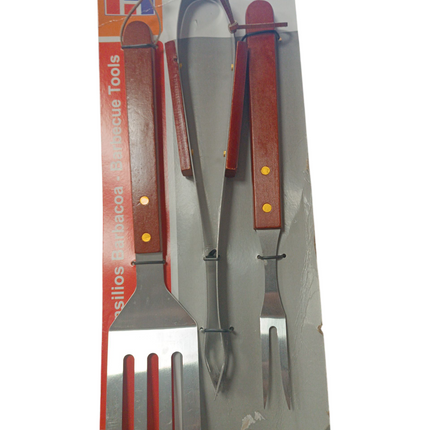 Set Utensilios Barbacoa Mango Madera 3uds Market Suprem