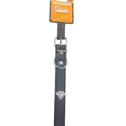 Collar para Perro Negro con Huellas Metálicas H.K