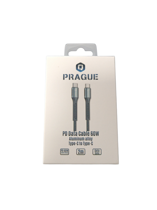 Cable de Carga Tipo C a Tipo C QCharx "Prague" - 2m (60W)
