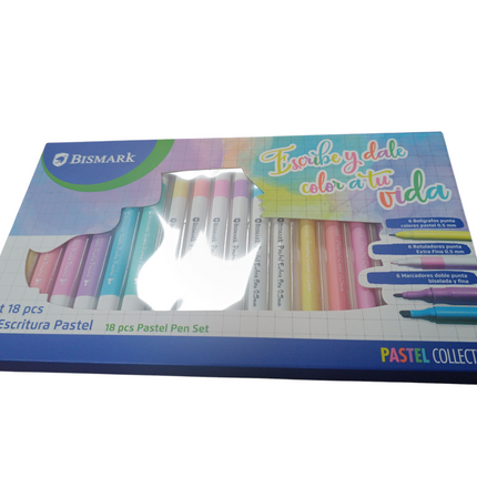 Set de Escritura Bismark Pastel – 18 Piezas