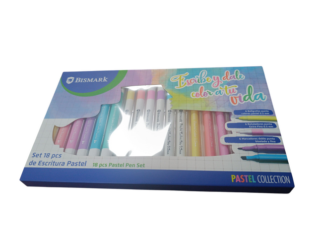 Set de Escritura Bismark Pastel – 18 Piezas
