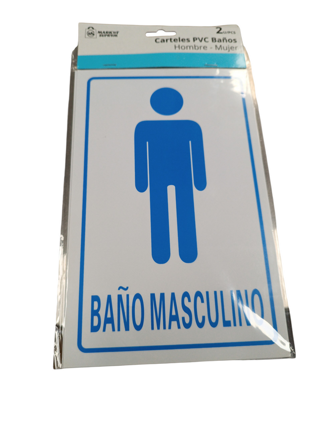 Carteles de PVC para Baños Market Suprem - 2uds (Mujer y Hombre)