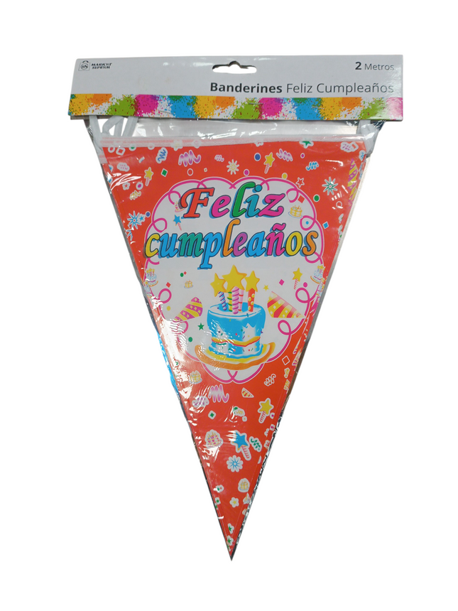Banderines Feliz Cumpleaños Market Suprem - 2m