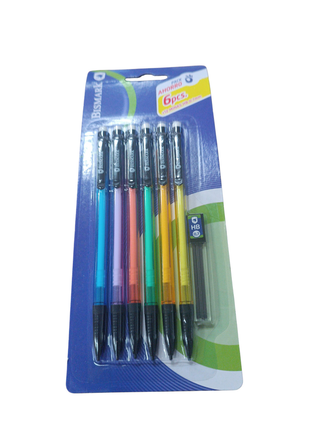 Portaminas Bismark 0,7 mm HB – Pack 6 unidades con minas