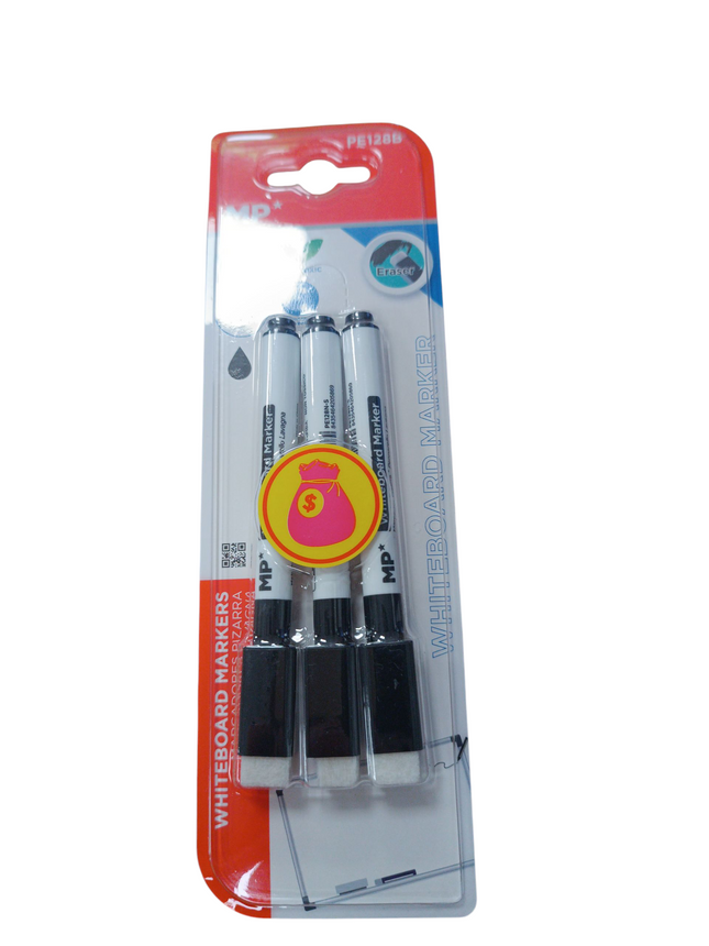Rotuladores para Pizarra Blanca MP – Pack 3 uds (Negro)