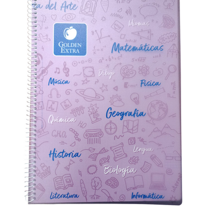Cuaderno Golden Extra A4 – Tapa dura, espiral, 80 hojas