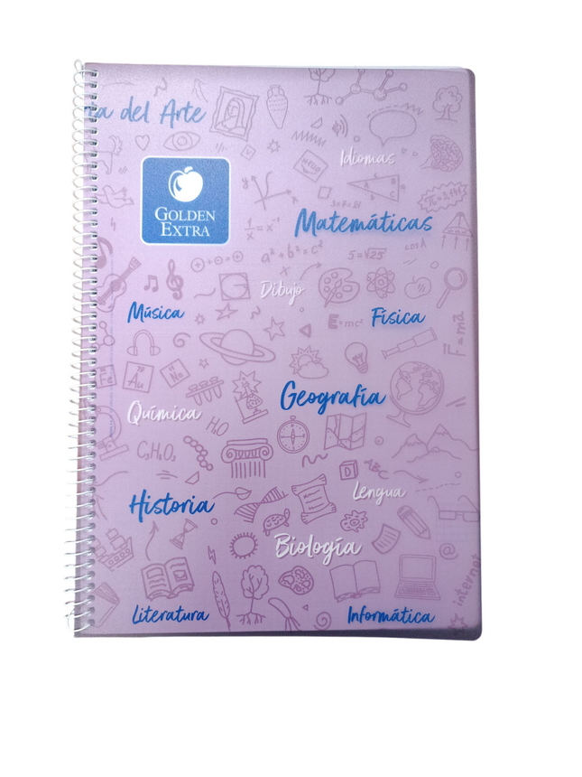 Cuaderno Golden Extra A4 – Tapa dura, espiral, 80 hojas