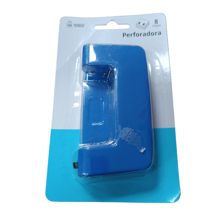 Perforadora Market Suprem Metálica Azul – 8 Hojas