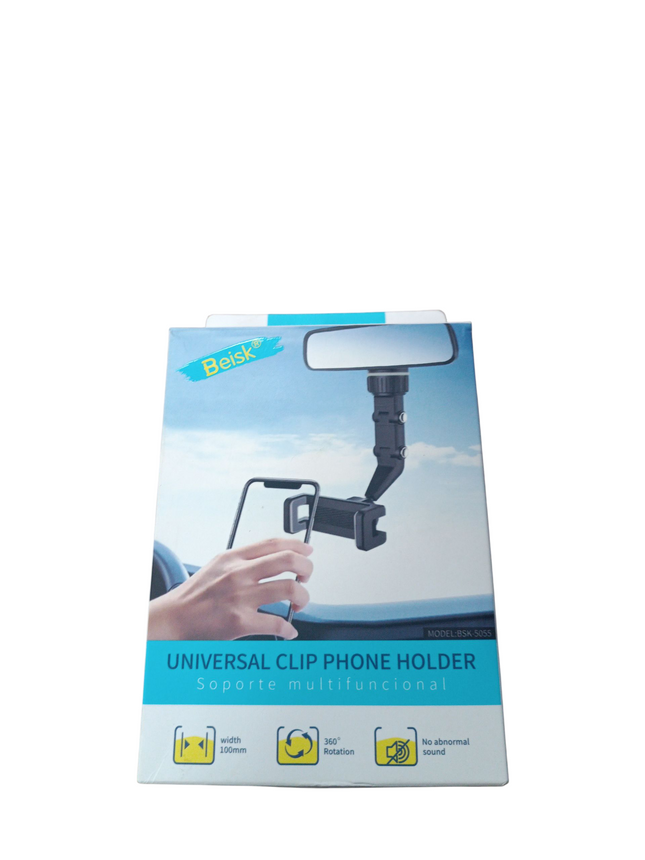 Soporte Universal para Móvil Beisk BSK-5055 (Clip Multifuncional, 360°)