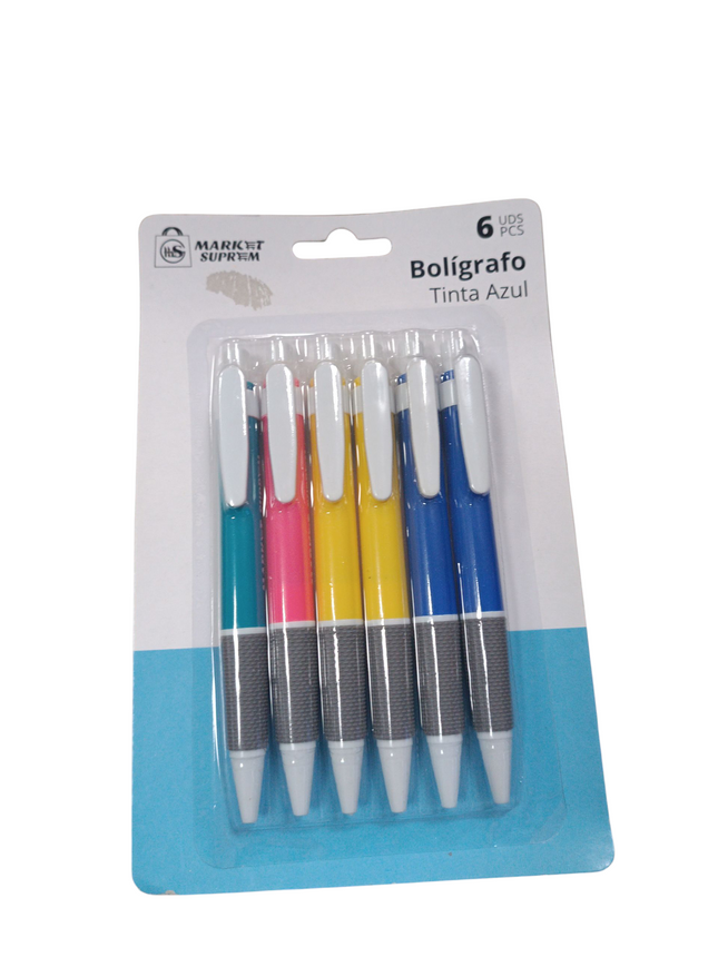 Bolígrafos Tinta Azul – Pack 6 uds