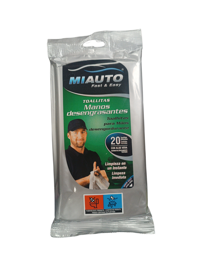 Toallitas Desengrasantes para Manos con Aloe Vera Brevia - 20uds