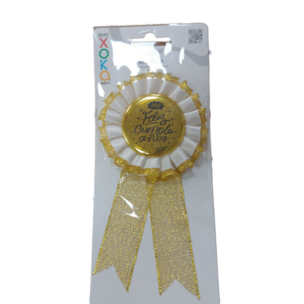 Medalla Feliz Cumpleaños Dorada - Xoko Party