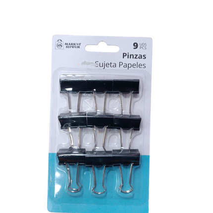 Pack de 9 Pinzas Sujetapapeles Market Suprem