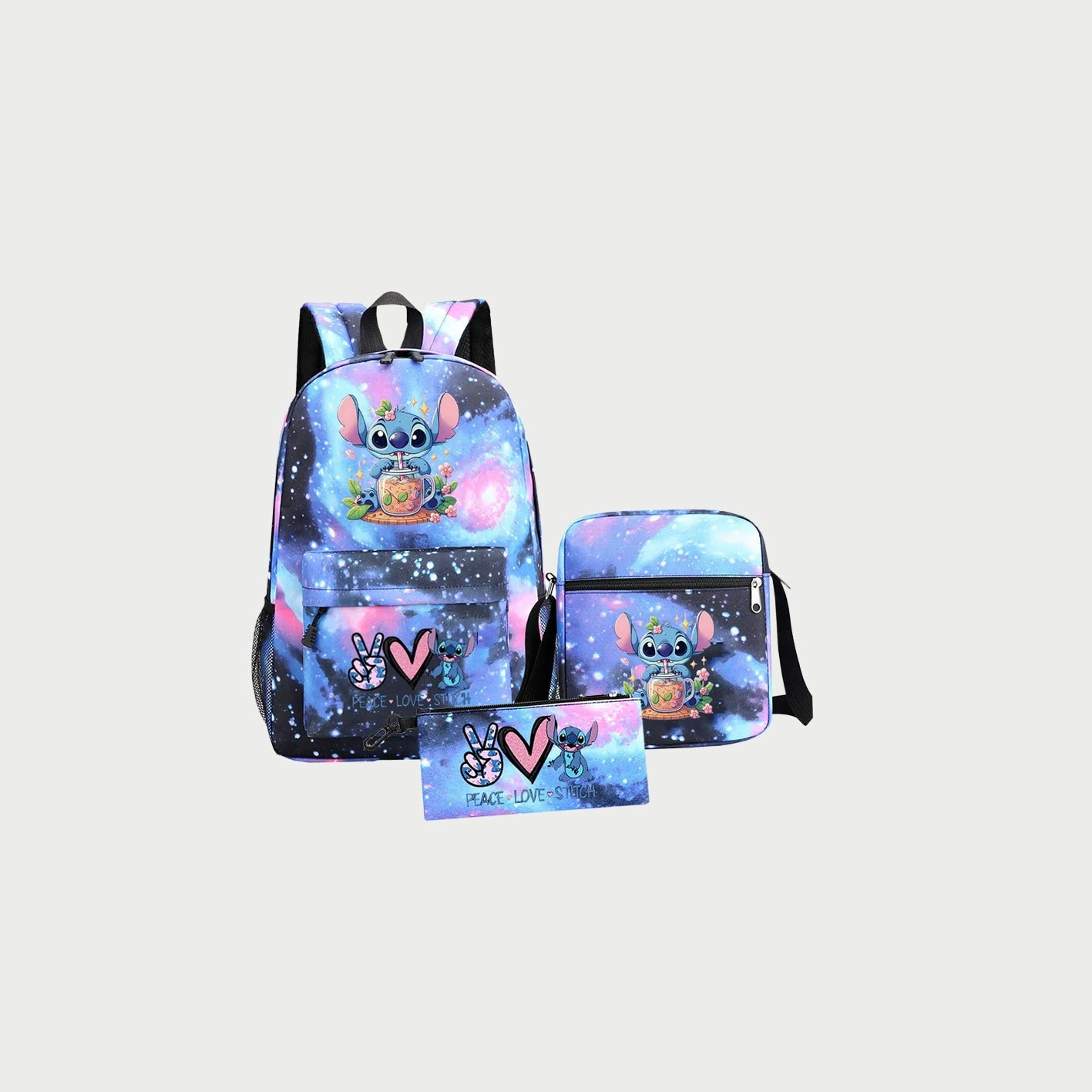 Mochila Stitch conjunto de 3 piezas - Material Escolar disponible en Bubaa