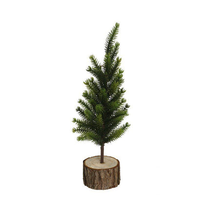Árbol de Navidad Artificial en Base de Madera Natural (30 cm)