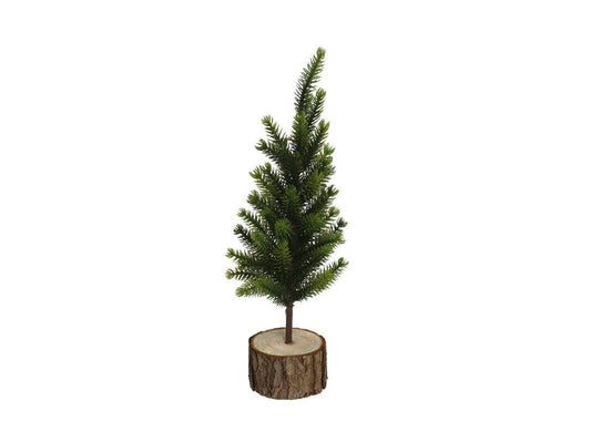 Árbol de Navidad Artificial en Base de Madera Natural (30 cm)