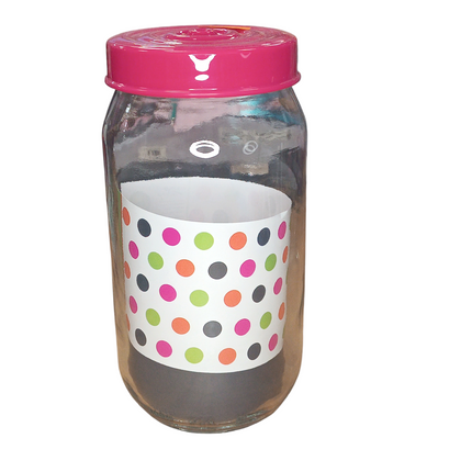 Tarro de Cristal Decorativo Tapa Colores
