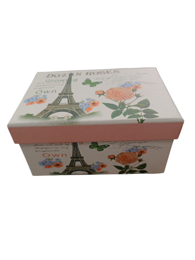 Caja de Regalo Decorativa – 11 x 8 x 5.7 cm · Diseño París Vintage