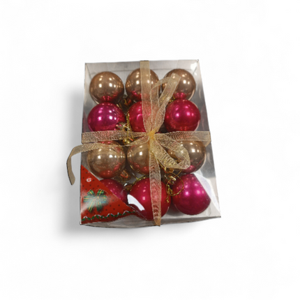 Set 12 Bolas Navidad Rosa/Coral - Gerimport