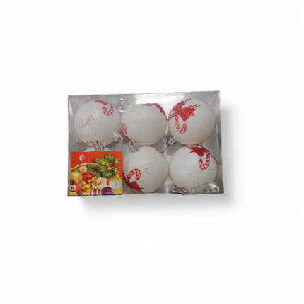Juego De 6 Bolas De Navidad Bastones - Gerimport