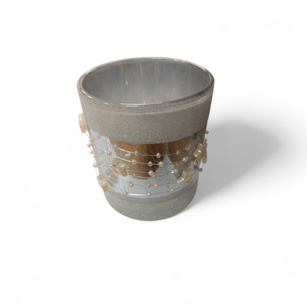 Porta Velas de Cristal Decorado Gerimport Gerimport - 8x9cm