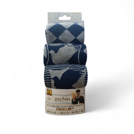 Calcetines de Harry Potter "Ravenclaw" Cinereplicas - 3 Pares (Talla 35-45)