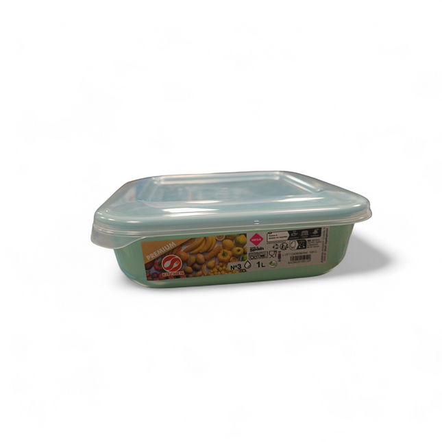 Tupper de Plástico Cuadrado Hega - 1L