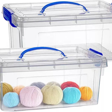 Caja de Almacenamiento Transparente con Tapa y Asa "Serie Blue" (8.5 Litros)