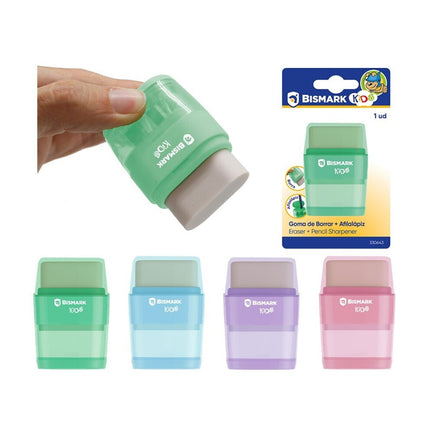 Goma De Borrar + Sacapuntas Doble Color Pastel Bismark