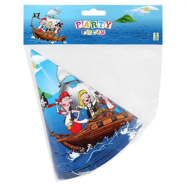 Gorros de Cumpleaños de Piratas Atosa - 16cm (6uds)