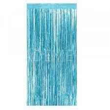 Cortina decorativa Metalizada Azul Atosa Party - 100x200cm