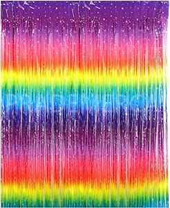 Cortina Metalizada Decorativa Multicolor Atosa Party - 100x200cm