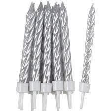 Set 3 Velas Espiral Plateadas Gerimport
