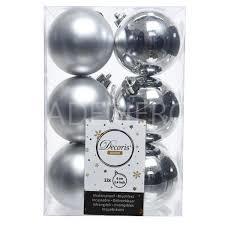 Bolas de Navidad Color Plata Gerimport - 12uds