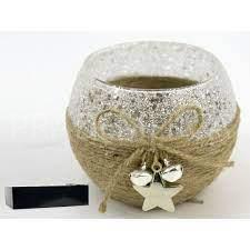 Porta velas Con Lazo y Estrella Gerimport - 10.5x8.5cm