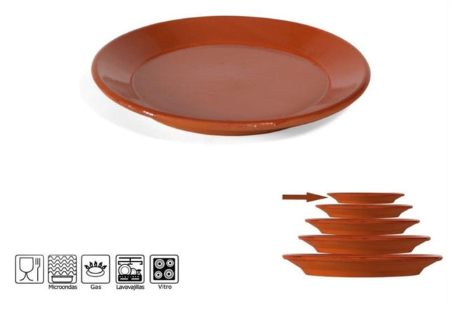 Plato Llano de Barro Gerimport - 16cm