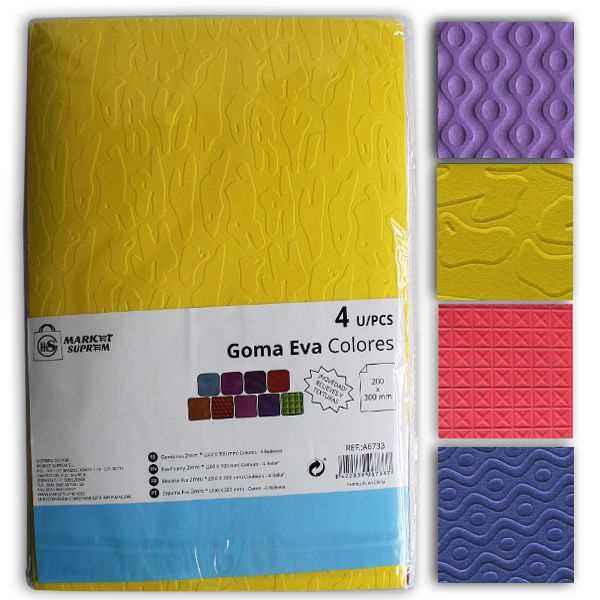 Goma Eva de Colores y Relieve Market Suprem - 4uds (200x300mm)