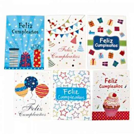 Tarjetas de Felicitación Cumpleaños Surtidas Gerimport - 6uds (13x9cm)