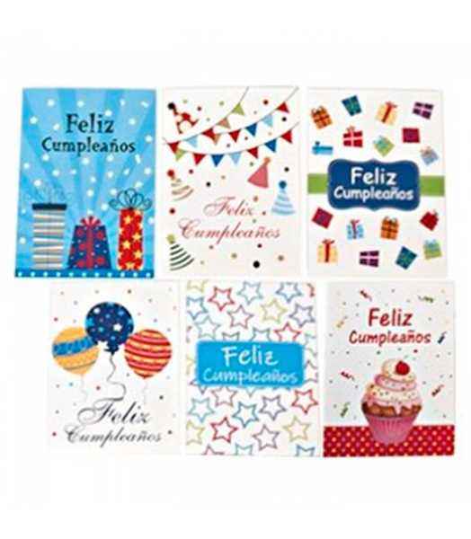 Tarjetas de Felicitación Cumpleaños Surtidas Gerimport - 6uds (13x9cm)