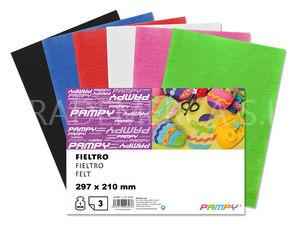Papel de Fieltro de Colores Pampy - 3uds (297x210mm)
