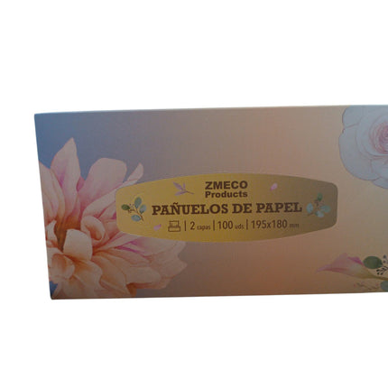 Pañuelos de Papel Desechables Zmeco Products – Caja de 100 Unidades