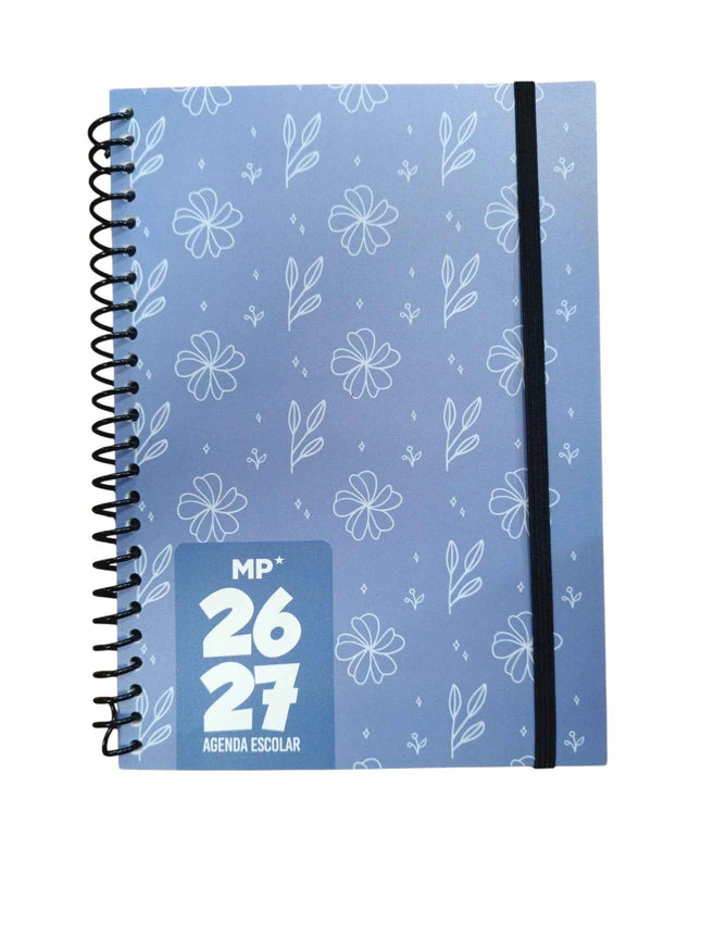 Agenda Escolar MP 2026/2027 – Diseño Floral Azul